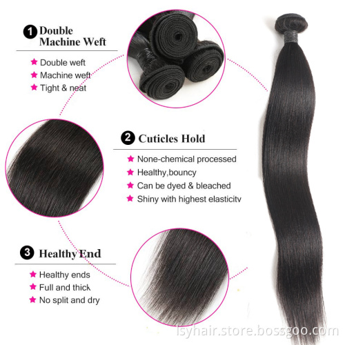 Grade 10A Raw Virgin Human Hair Weave Cuticle Aligned Wholesale Virgin Brazilian Human Hair Bundles Vendor Straight Hair Sales